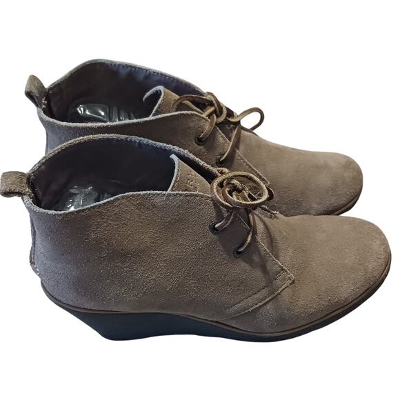 Sperry Harlow Wedge Heel Chukka Booties Womens Size 9.5M Tan Suede Leather - Picture 1 of 10